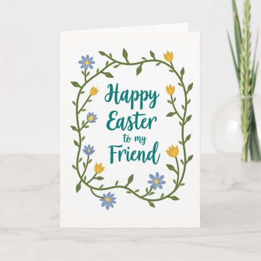 Carte florale de Pâques pour ami (Devant)
