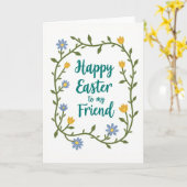 Carte florale de Pâques pour ami (Fleur jaune)