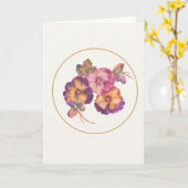 Carte florale de pensée à l'aquarelle avec pensée (Fleur jaune)