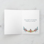 Carte florale de petit oiseau mignon pour penser à (Intérieur)