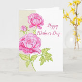 Carte florale de pivoines roses (photo) (Fleur jaune)