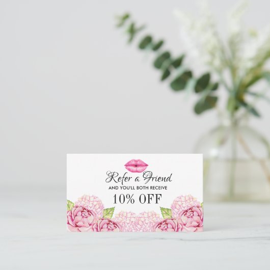 Carte florale de référence d'affaires de beauté (Debout devant)