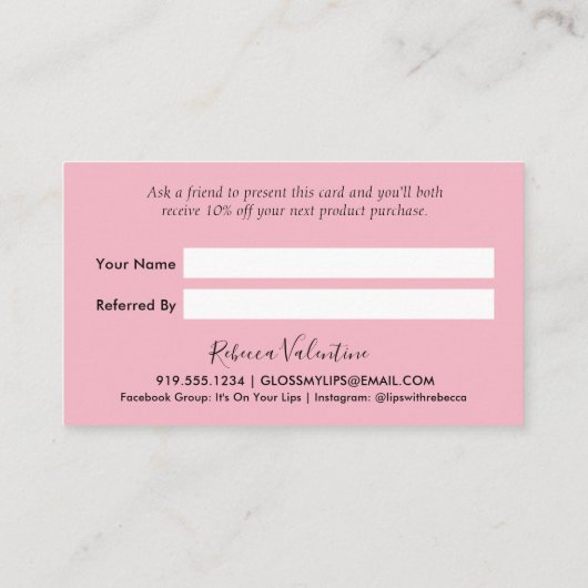 Carte florale de référence d'affaires de beauté (Dos)