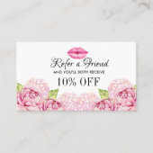 Carte florale de référence d'affaires de beauté (Devant)