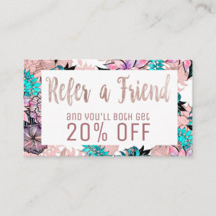 Carte florale de référence d'or rose Girly