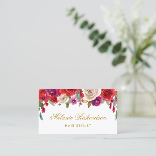 Carte florale de rendez-vous de coiffeur (Debout devant)