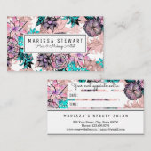 Carte florale de rendez-vous d'or rose Girly (Devant / Derrière)