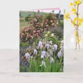 Carte florale de roses Iris de jardin de campagne (Fleur jaune)