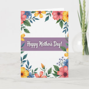 Carte florale de tante pour la fête des mères