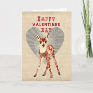 Carte florale de Valentines de faon