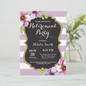 Carte florale d'invitation de partie de retraite (Debout devant)