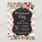 Carte florale d'invitation de partie de retraite (Devant / Derrière)