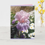 Carte florale d'iris violet de jardin de campagne (Fleur jaune)