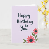 Carte florale douce pour anniversaire (Fleur jaune)