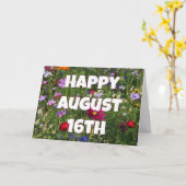 Carte florale du 16 août heureux (Fleur jaune)