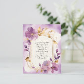 Carte florale élégante avec message sincère (Debout devant)
