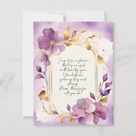 Carte florale élégante avec message sincère (Devant)