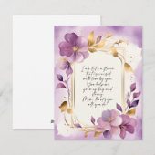 Carte florale élégante avec message sincère (Devant / Derrière)