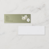 Carte florale élégante de profil de vert olive de (Devant / Derrière)