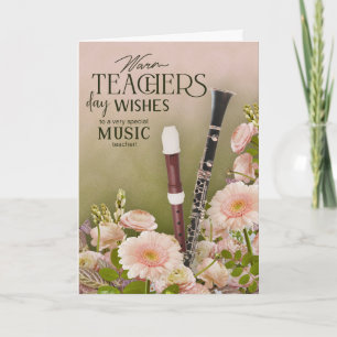 Carte florale élégante pour la fête des professeur