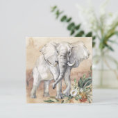 Carte florale éléphante (Debout devant)