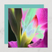 Carte florale en blanc style Miami (Devant / Derrière)