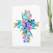 Carte florale en forme de croix (Devant)