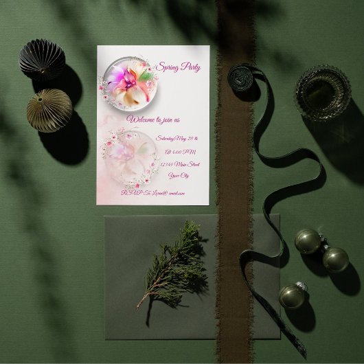 Carte florale en verre