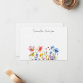 Carte florale fleur sauvage personnalisée (Devant/Arrière en situation)