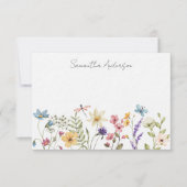 Carte florale Fleur sauvage plat personnalisée (Devant)