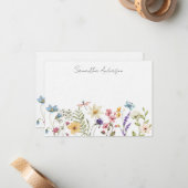 Carte florale Fleur sauvage plat personnalisée (Devant/Arrière en situation)