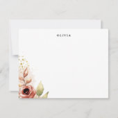 Carte florale florale à note plat personnalisée (Devant)
