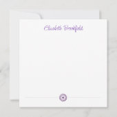 Carte florale florissante en violet (Dos)