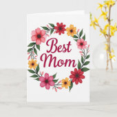 Carte florale Fuchsia Meilleure Maman (Fleur jaune)