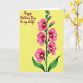 Carte florale Fuchsia rayée (Fleur jaune)
