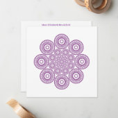 Carte florale géométrique en Rose violet (Devant/Arrière en situation)