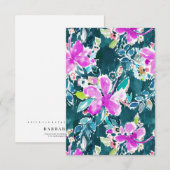 Carte florale HIBISCUS POP Tropical Watercolor (Devant / Derrière)