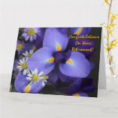 Carte Florale, iris et mini marguerite, retraite (Fleur jaune)