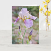 Carte Florale Iris Flowers Pâtés Violets (Fleur jaune)