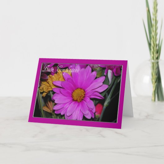 Carte Florale Italienne Anniversaire (Devant)