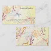 Carte florale jaune en pastel (Devant / Derrière)