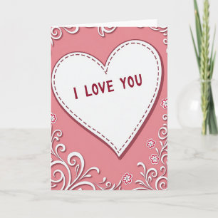 Carte florale Je t'aime cœur