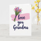 Carte florale « Je t'aime grand-mère » (Fleur jaune)