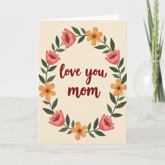 Carte florale « Je t'aime maman » (Devant)