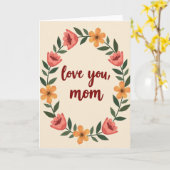 Carte florale « Je t'aime maman » (Fleur jaune)