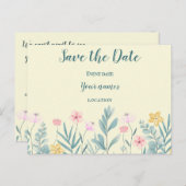 Carte florale joyeuse (Devant / Derrière)