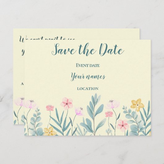 Carte florale joyeuse (Devant / Derrière)