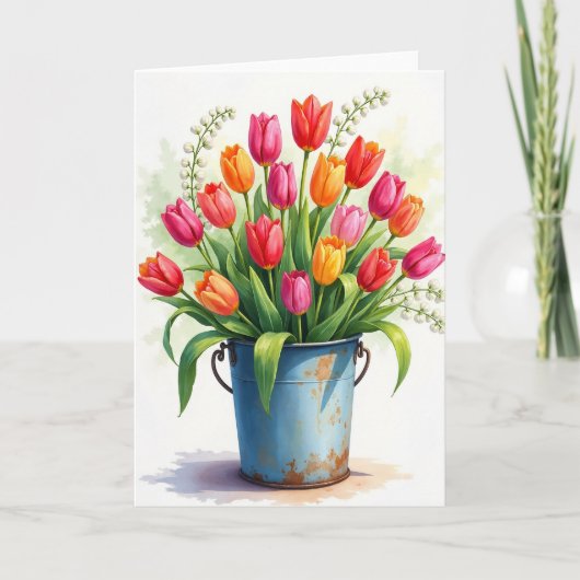 Carte florale joyeuse de printemps (Devant)
