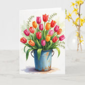 Carte florale joyeuse de printemps (Fleur jaune)