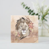 Carte florale Lion (Debout devant)